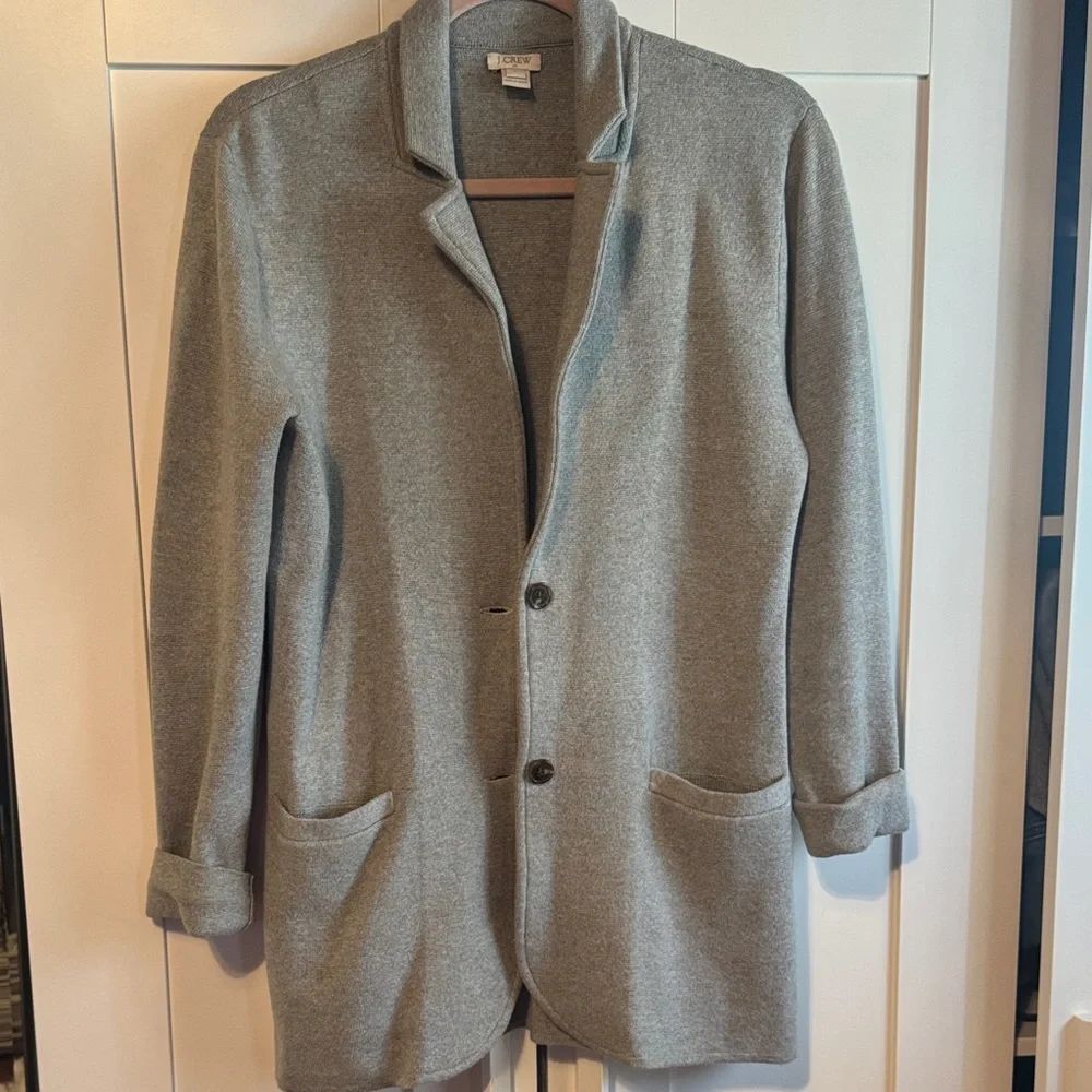 J Crew Light Gray Merino Wool Blazer Jacket